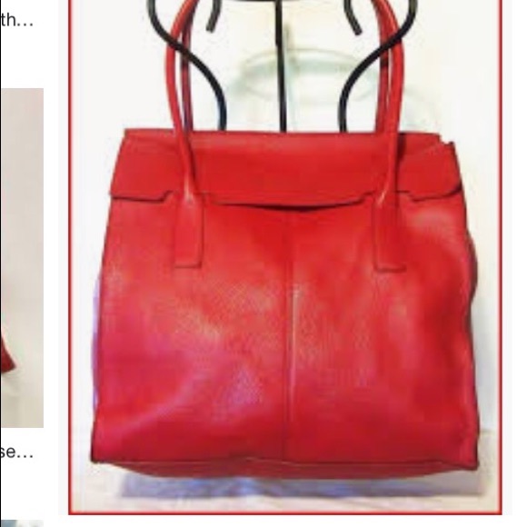 BANANA REPUBLIC PEBBLED LEATHER RED PURSE - Picture 7 of 9